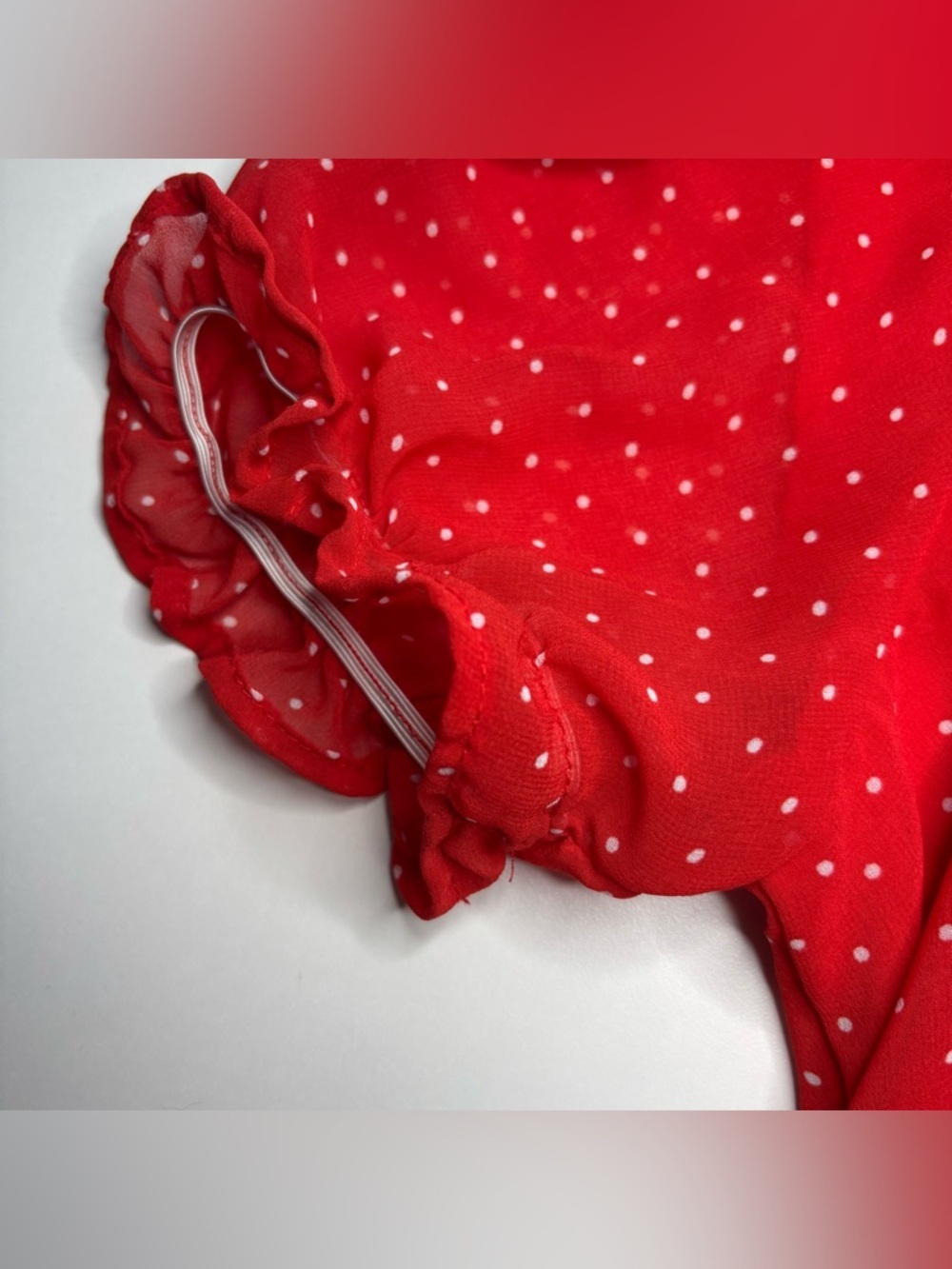 ALTAR’D STATE Red Polka Dot Ruffle Romper Size M NWOT Flowy V-Neck - Picture 10 of 11
